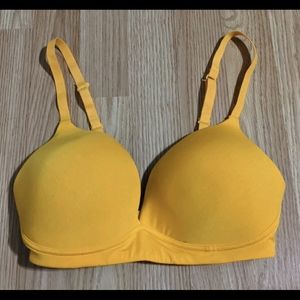 FINAL PRICE In Common Zero Bra 32DD Wireless Saffron Yellow Padded T-Shirt Bra